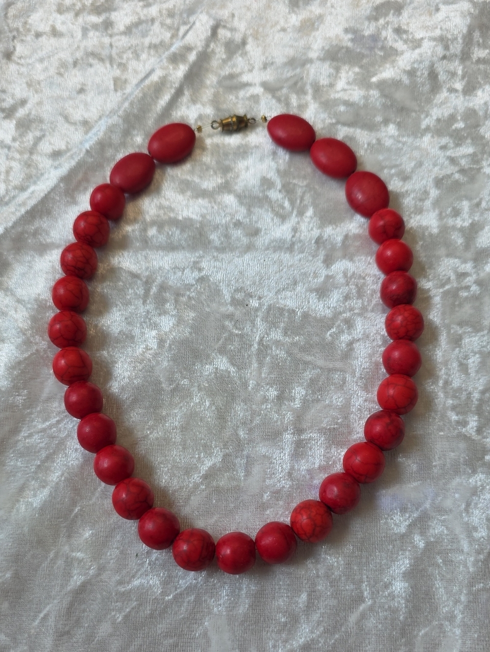 Vintage Red Beaded Bold Statement Choker Necklace